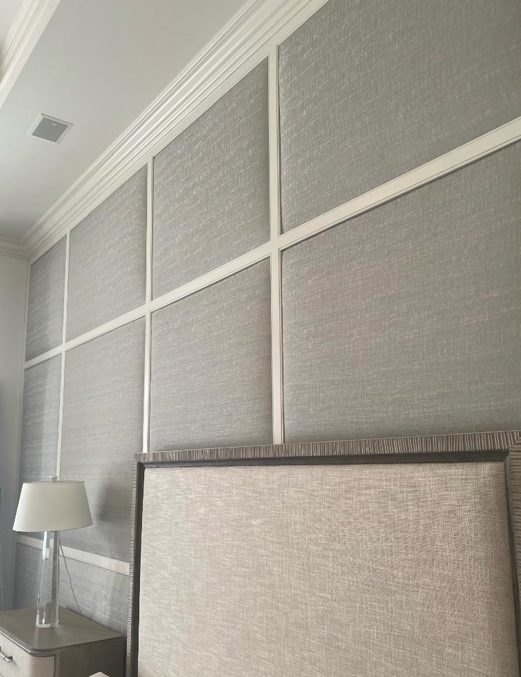 upholstered cornices and wall paneling