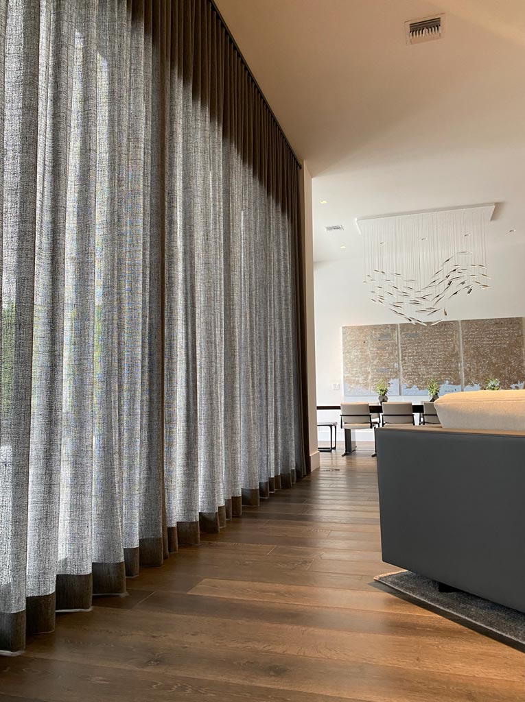 floor-to-ceiling custom drapery panels